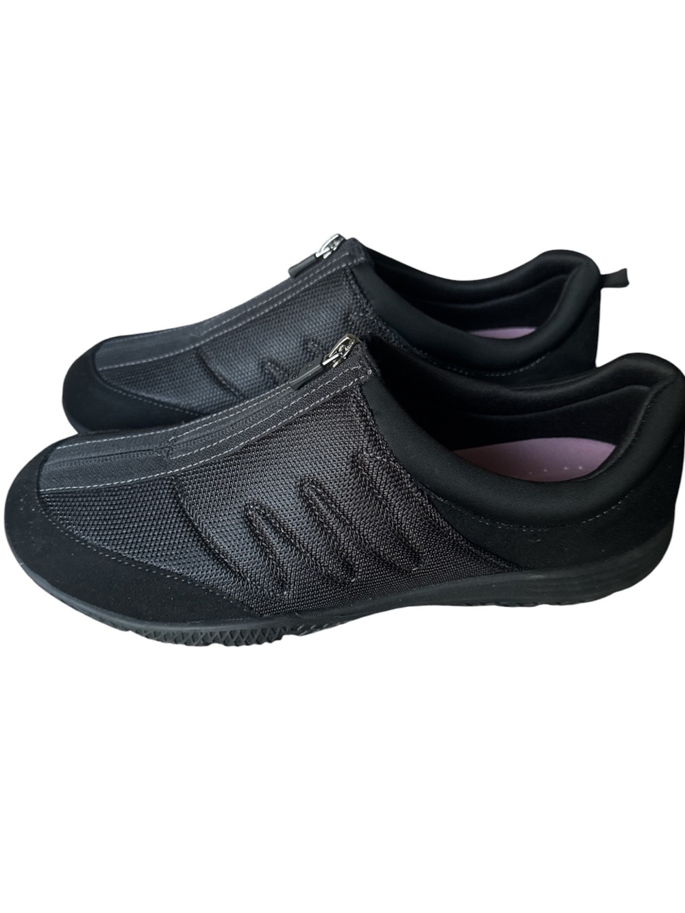 Easy Spirit BeStrong Walking Shoes Women's Black Slip-On Zipper Sneakers